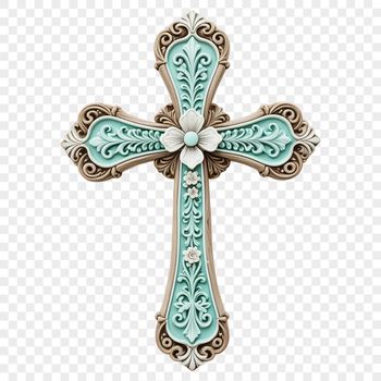 A transparent PNG icon of a traditional crucifix with a clear background.