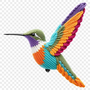 A small, iridescent hummingbird perched on a bright green branch.