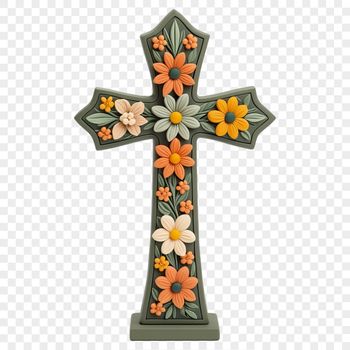 A transparent high-resolution PNG image of a crucifix featuring a clear background.