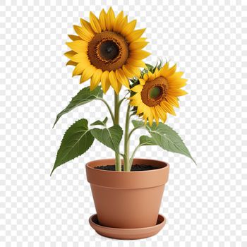 A high-resolution sunflower in full bloom with clear background, suitable for sublimation or print.