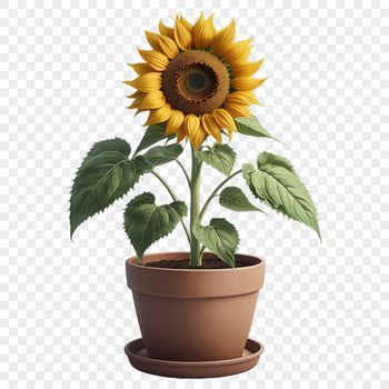 A high-resolution sunflower image with a clear background on a transparent PNG format.