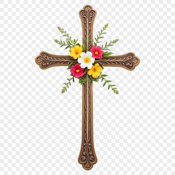 A close-up image of a transparent crucifix with a clear background.