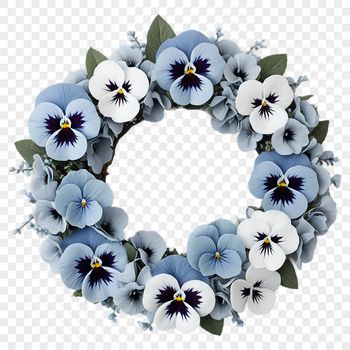 A high-resolution transparent floral wreath with clear background, suitable for print or digital use.