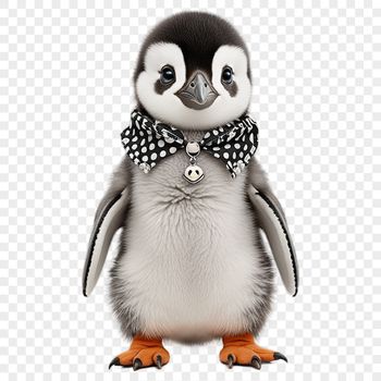 A cute baby penguin with a clear background.