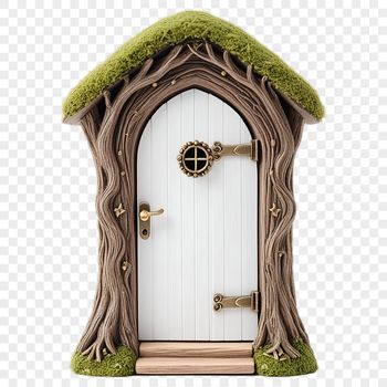 Fairy door illustration with transparent background, suitable for sublimation printing and DIY projects.