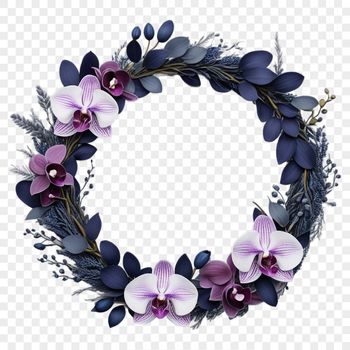 A high-resolution floral wreath designed with clear background for commercial or personal use as a free download.