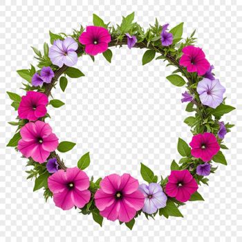 A large, transparent floral wreath image in high resolution PNG format.