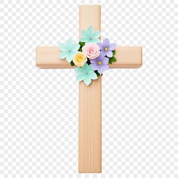A simple religious symbol featuring a cross with ornate details.