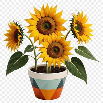 A close-up of a bright yellow sunflower with large petals and dark center, placed on a plain background.
