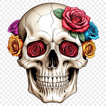 A large PNG skull graphic suitable for commercial and personal use in various design projects.