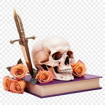 A detailed, high-resolution PNG image of a transparent skull against a clear background.