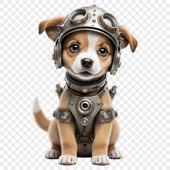 An adorable puppy against a transparent background in high resolution PNG format.