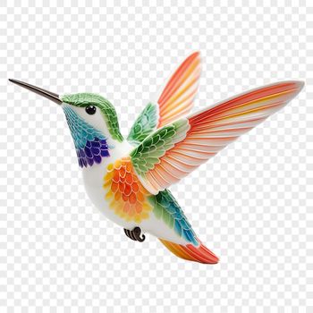 A high-resolution image of a hummingbird perched on a branch with a clear background.