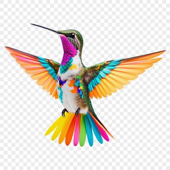 A vibrant hummingbird perched on a branch, shown in high resolution.