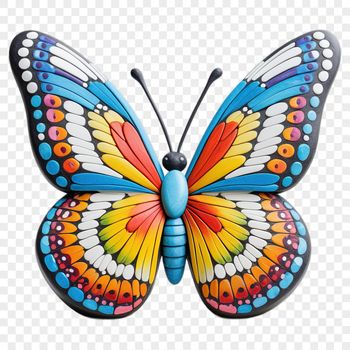 A colorful butterfly with intricate patterns on its wings.