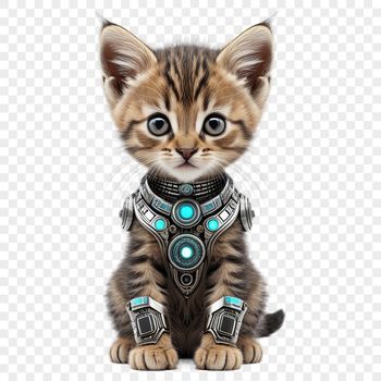 A high-resolution image of a small kitten with a clear background.