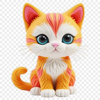 A small domestic cat with bright eyes and fluffy fur.