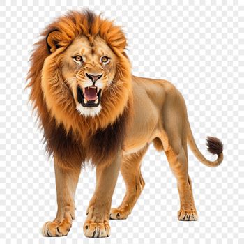 A high-resolution image of a lion with a clear background, suitable for commercial or personal use.