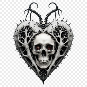A transparent high-resolution PNG image of a stylized heart shape, suitable for creative projects.