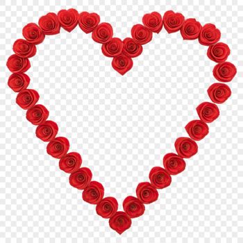 A high-resolution, transparent PNG image of a stylized love heart on a clear background.