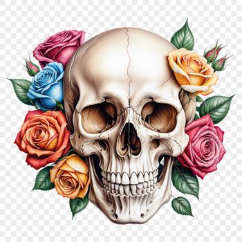 A transparent PNG image of a skull in high resolution, suitable for commercial or personal use in various designs.