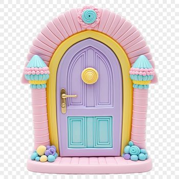 A whimsical illustration of a fairy door with a transparent background, perfect for DIY projects and personal use.
