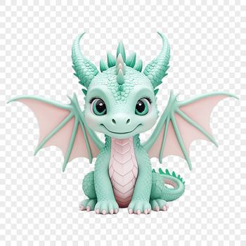A high-resolution transparent PNG image of a mythical creature with scales and wings, suitable for print and digital use.