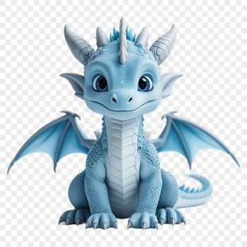 A high-resolution, transparent PNG image of a majestic mythical creature with scales and wings.
