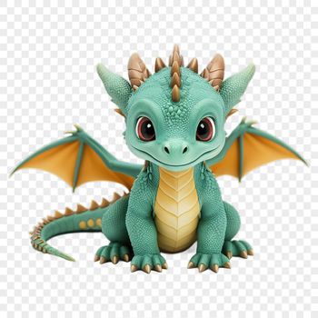 Illustration of a mythical dragon with transparent background in high resolution PNG format suitable for commercial use.