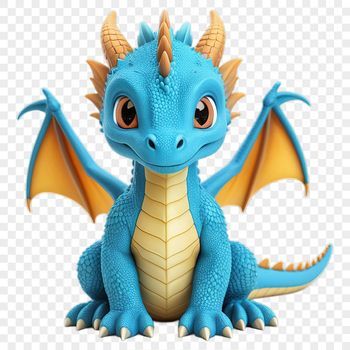 A mythical creature with scales, wings, and a long tail, rendered in high-resolution transparent PNG format.
