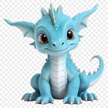 A mythical creature with dragon features depicted in a clear background.