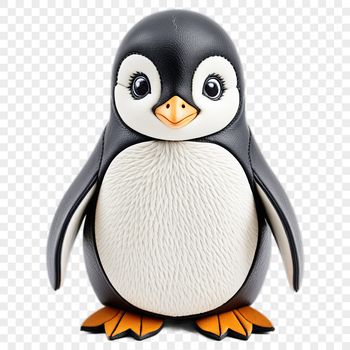 A young penguin waddling on the ice.
