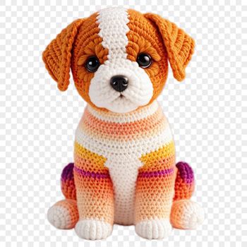 A high-resolution transparent image of a playful puppy in a clear background, suitable for sublimation printing.
