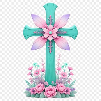 A simple transparent PNG image of a Christian cross with a clear background.