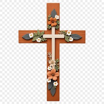 A high-resolution transparent PNG image of a simple cross with a clear background.