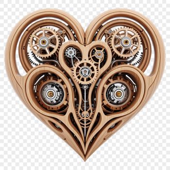 A transparent PNG image of a stylized heart shape suitable for commercial or personal use.