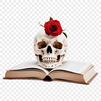 A transparent skull with a clear background, suitable for sublimation printing or digital applications.