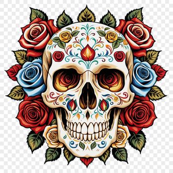 A large, transparent PNG image of a skull with a clear background, suitable for commercial or personal use.