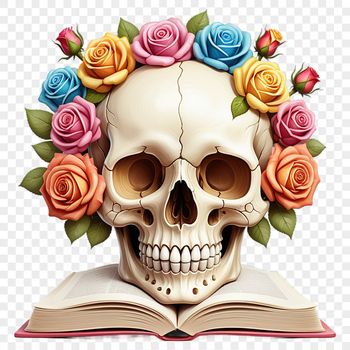 A high-resolution skull with a clear background, suitable for sublimation printing or digital use.