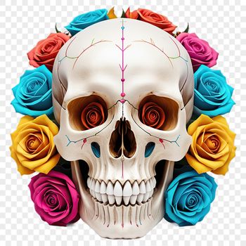A simple white skull icon with a clear background, suitable for web design and commercial use.