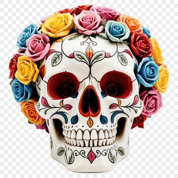 A clear, high-resolution skull graphic with a transparent background.