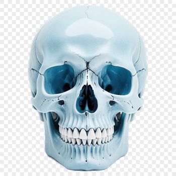 A clear transparent PNG skull image on a white background.
