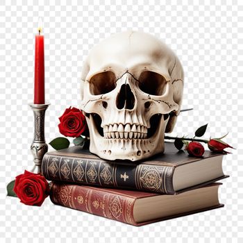 A transparent PNG image of a realistic skull with a clear background, suitable for commercial or personal use.