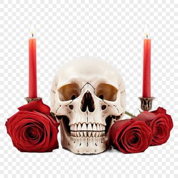 A high-resolution transparent image of a skull with a clear background, suitable for commercial or personal use.