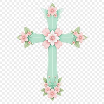A high-resolution transparent image of a crucifix with clear background, suitable for various designs and applications.