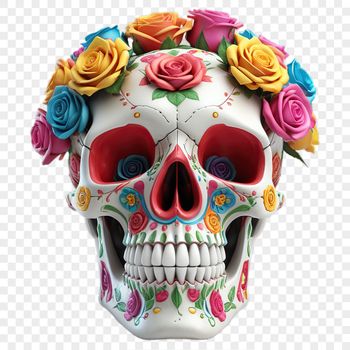 A transparent skull PNG image with a clear background, ideal for commercial or personal use.