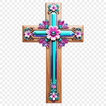 A simple crucifix with a transparent background, suitable for various uses.