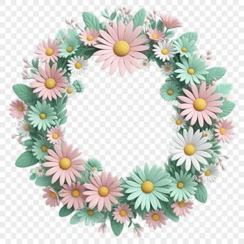 A high-resolution floral wreath with clear background, ideal for commercial use.