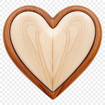 A transparent high-resolution PNG image of a stylized love heart with a clear background.