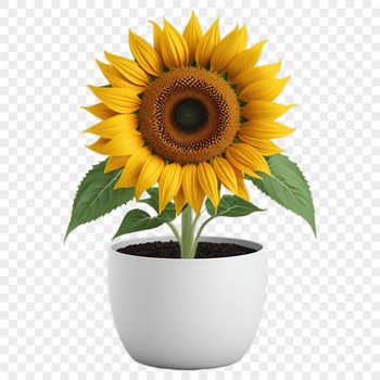 A high-resolution sunflower illustration with a clear background, suitable for print and digital use.